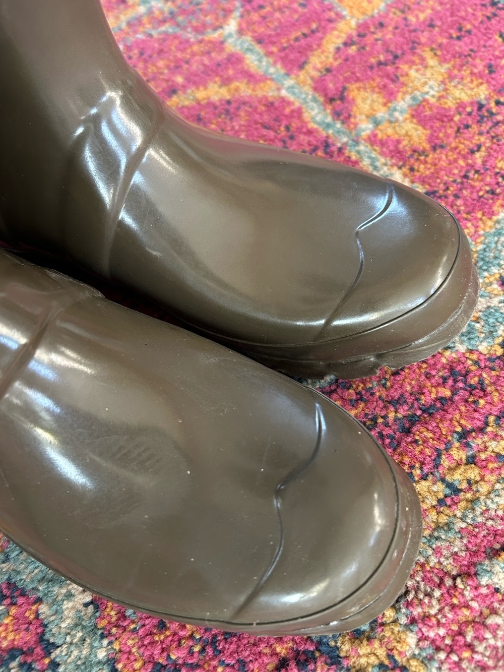 Hunter | Women’s Olive Green Gloss Original Tall Rubber Rain Boots Size 6 - Picture 11 of 14